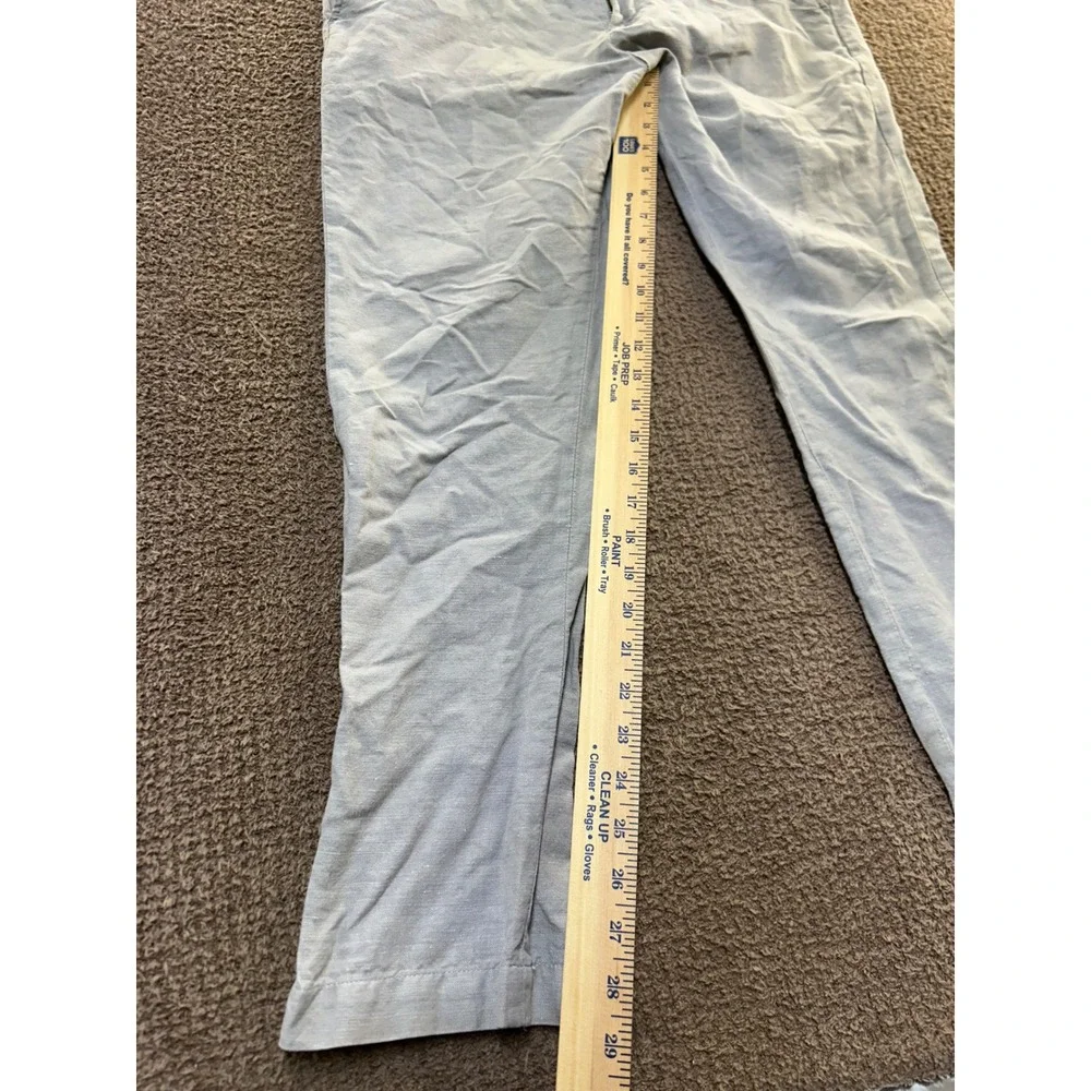 Banana Republic Aiden Chino Mens 31x30 Light Blue Linen Cotton Blend Pants
